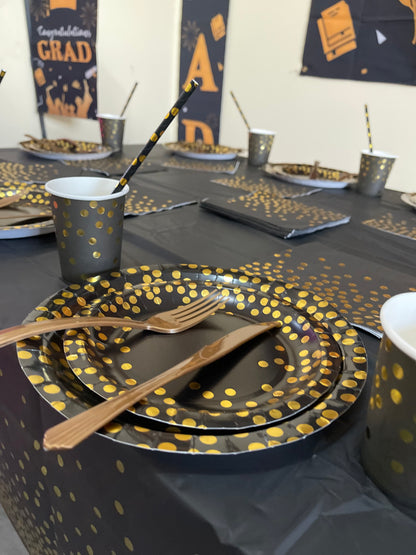 Black and Gold  Dots Paper